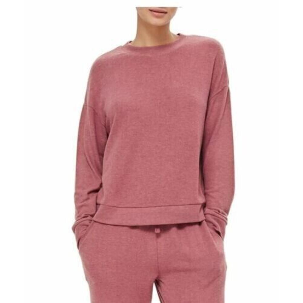 Topshop Women's Crew Neck Long Sleeve Sweatshirt In Rose Size 6US MSRP $55